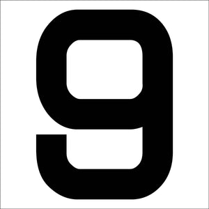 カッティングステッカー 数字9 文字高100mm 黒
