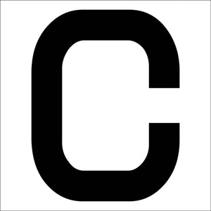 カッティングステッカー 英字C 文字高100mm 黒