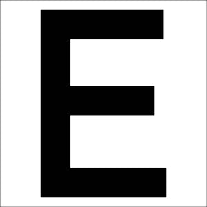 カッティングステッカー 英字E 文字高100mm 黒