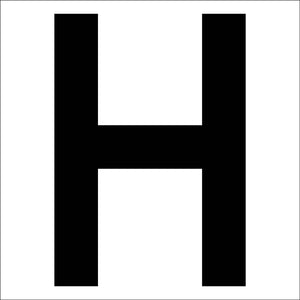 カッティングステッカー 英字H 文字高100mm 黒