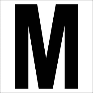 カッティングステッカー 英字M 文字高100mm 黒