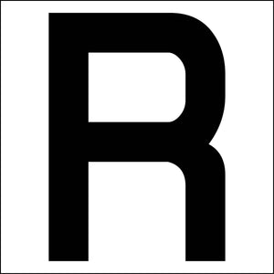 カッティングステッカー 英字R 文字高100mm 黒