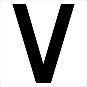 カッティングステッカー 英字V 文字高100mm 黒