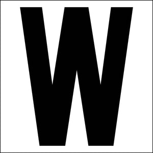 カッティングステッカー 英字W 文字高100mm 黒