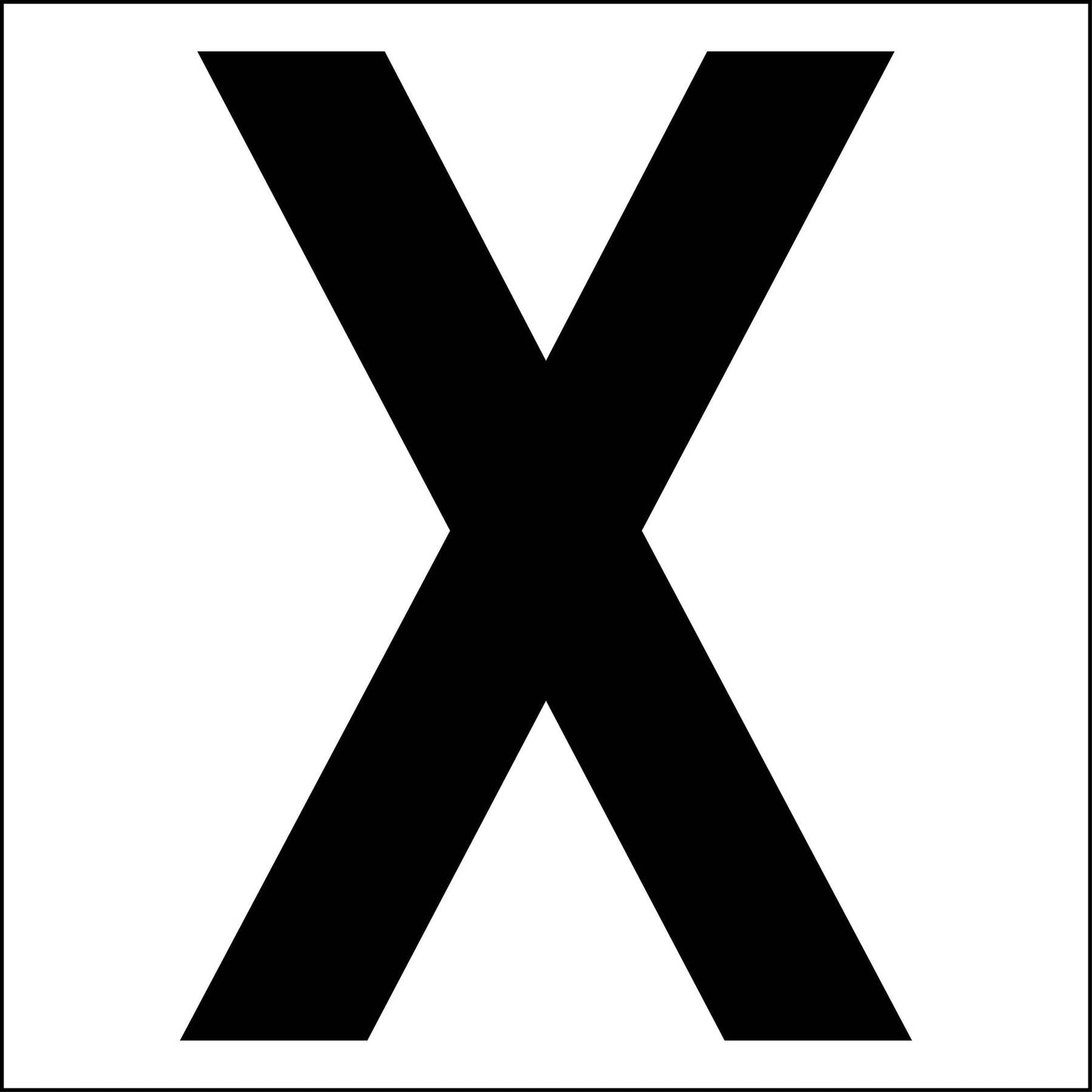 カッティングステッカー 英字X 文字高100mm 黒
