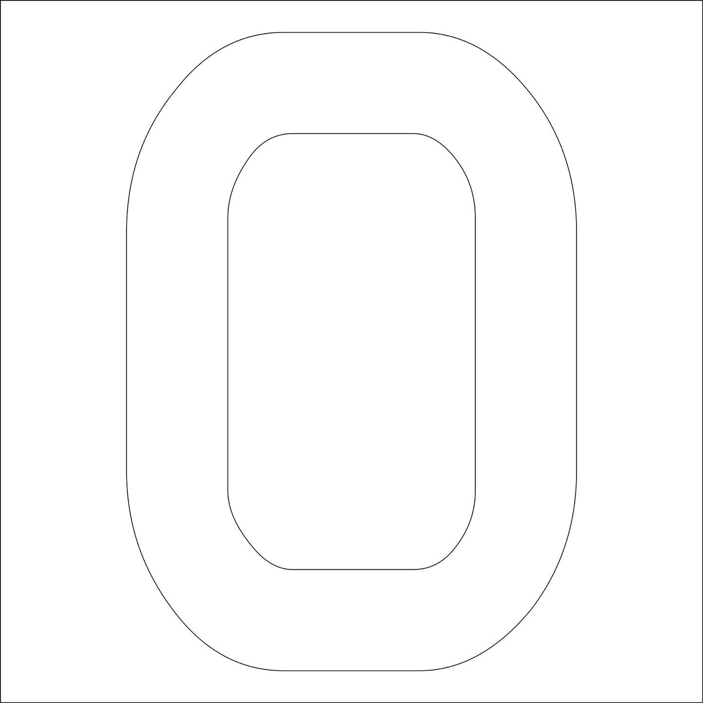 カッティングステッカー 数字0 文字高100mm 白