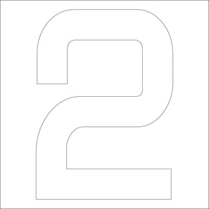 カッティングステッカー 数字2 文字高100mm 白