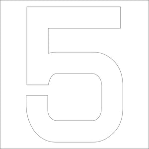カッティングステッカー 数字5 文字高100mm 白