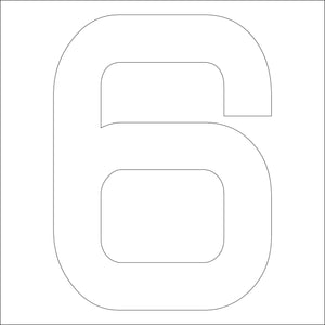 カッティングステッカー 数字6 文字高100mm 白