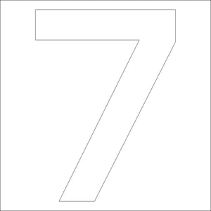 カッティングステッカー 数字7 文字高100mm 白