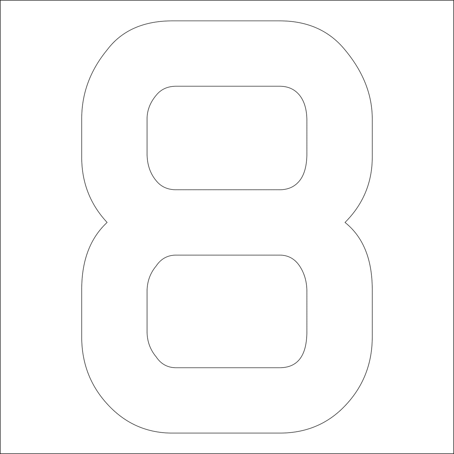カッティングステッカー 数字8 文字高100mm 白