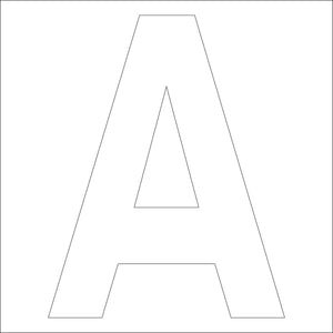 カッティングステッカー 英字A 文字高100mm 白