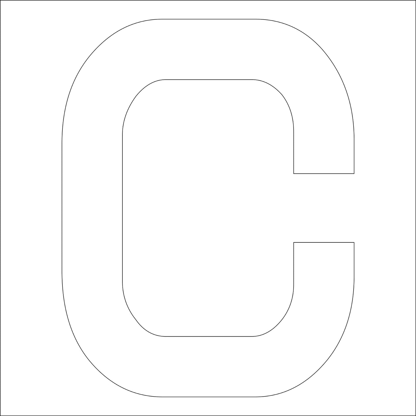 カッティングステッカー 英字C 文字高100mm 白