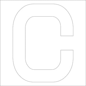 カッティングステッカー 英字C 文字高100mm 白