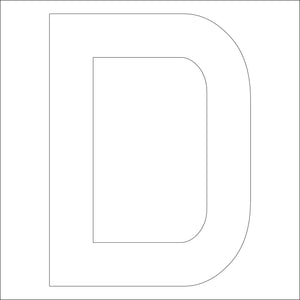 カッティングステッカー 英字D 文字高100mm 白