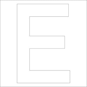 カッティングステッカー 英字E 文字高100mm 白