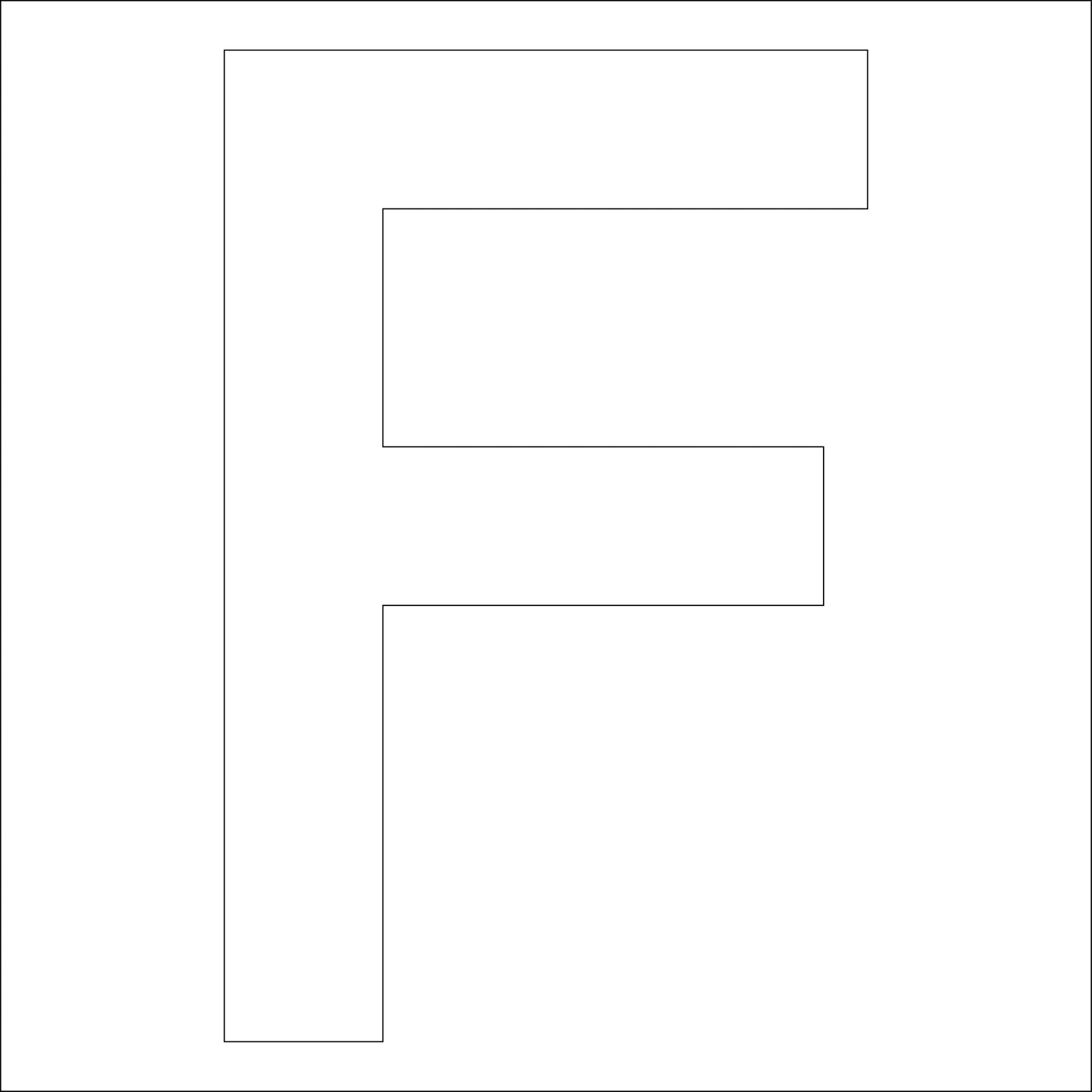 カッティングステッカー 英字F 文字高100mm 白