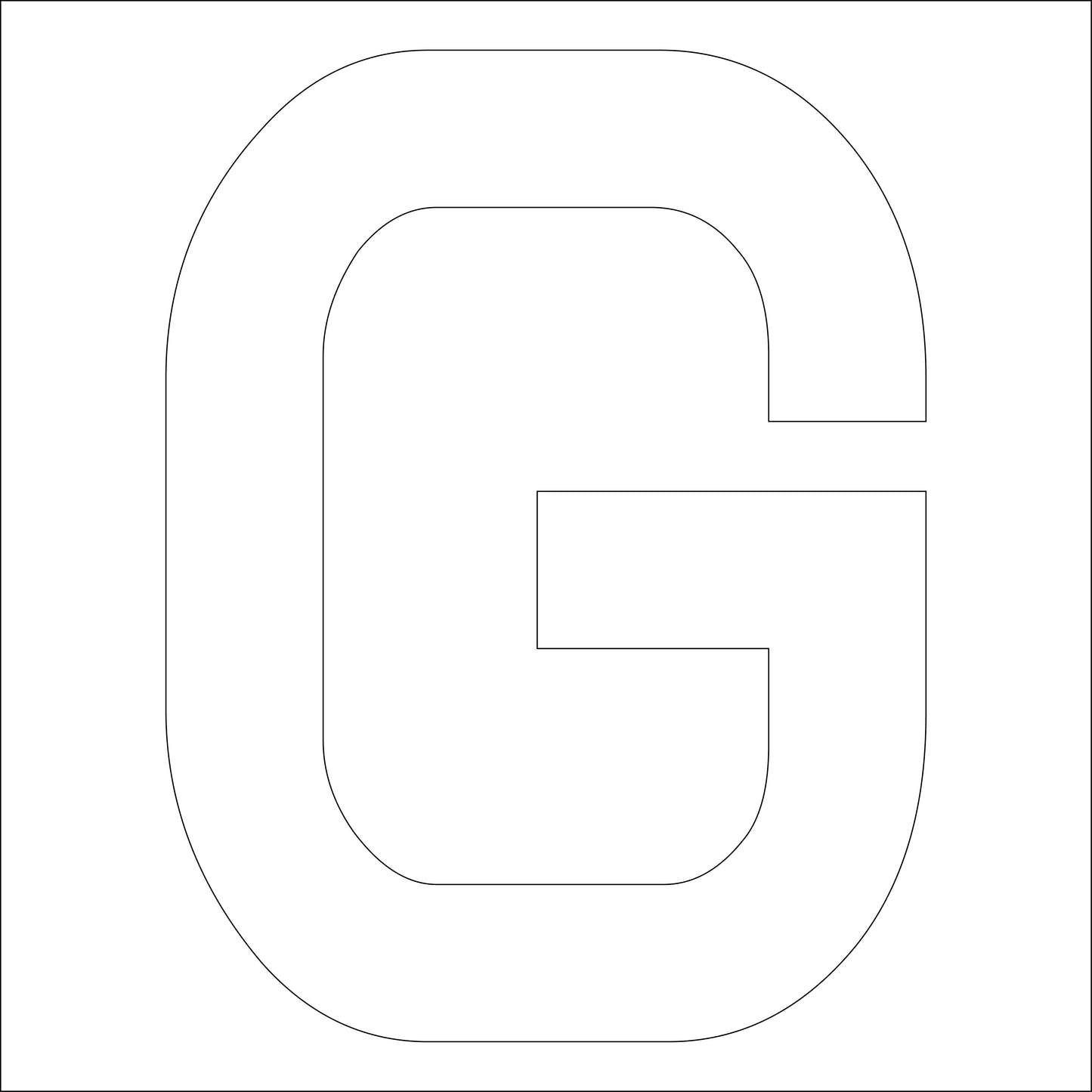 カッティングステッカー 英字G 文字高100mm 白