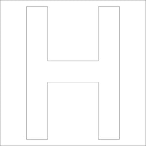 カッティングステッカー 英字H 文字高100mm 白