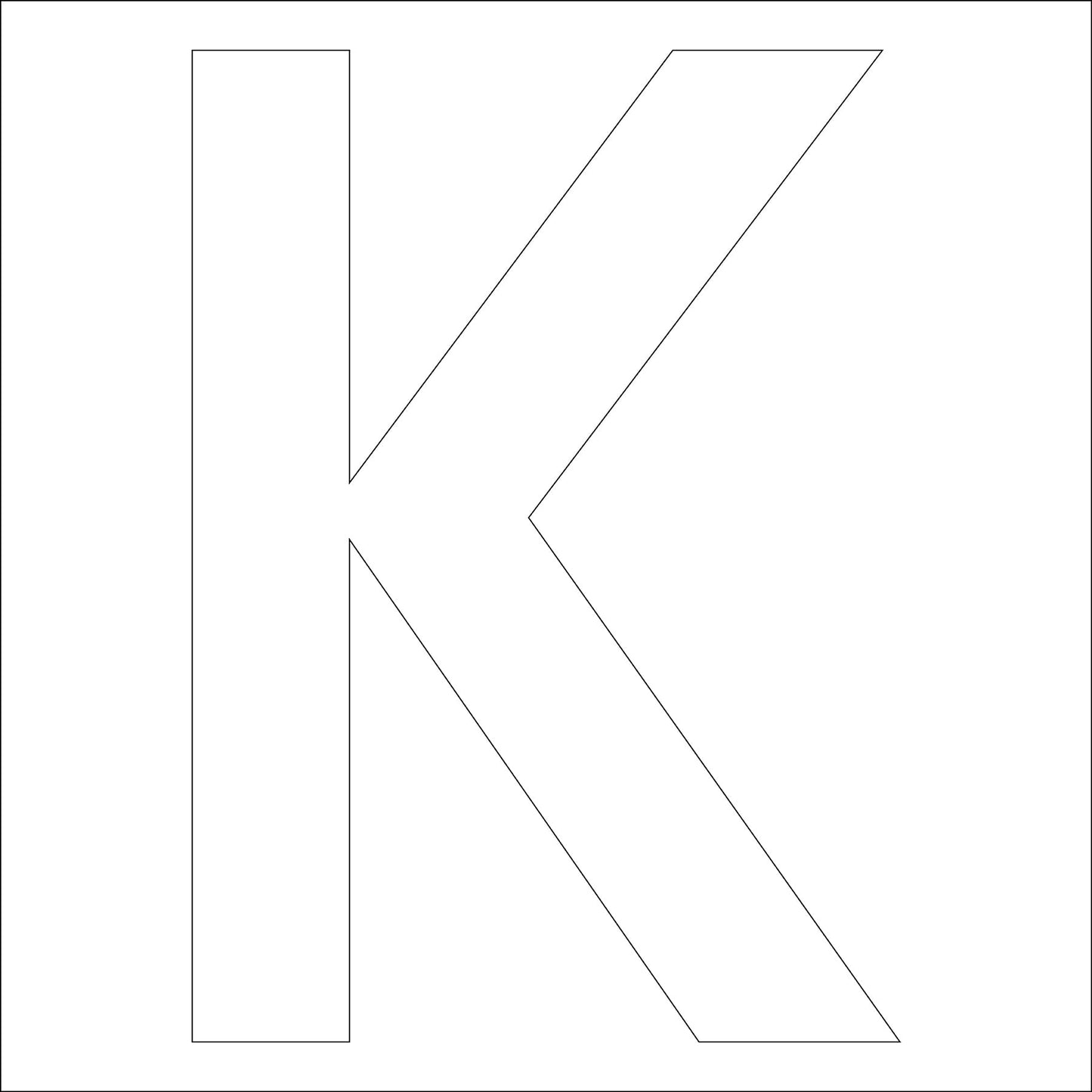 カッティングステッカー 英字K 文字高100mm 白