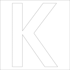 カッティングステッカー 英字K 文字高100mm 白