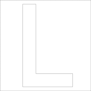 カッティングステッカー 英字L 文字高100mm 白