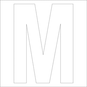 カッティングステッカー 英字M 文字高100mm 白