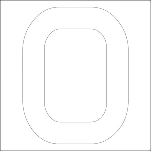 カッティングステッカー 英字O 文字高100mm 白