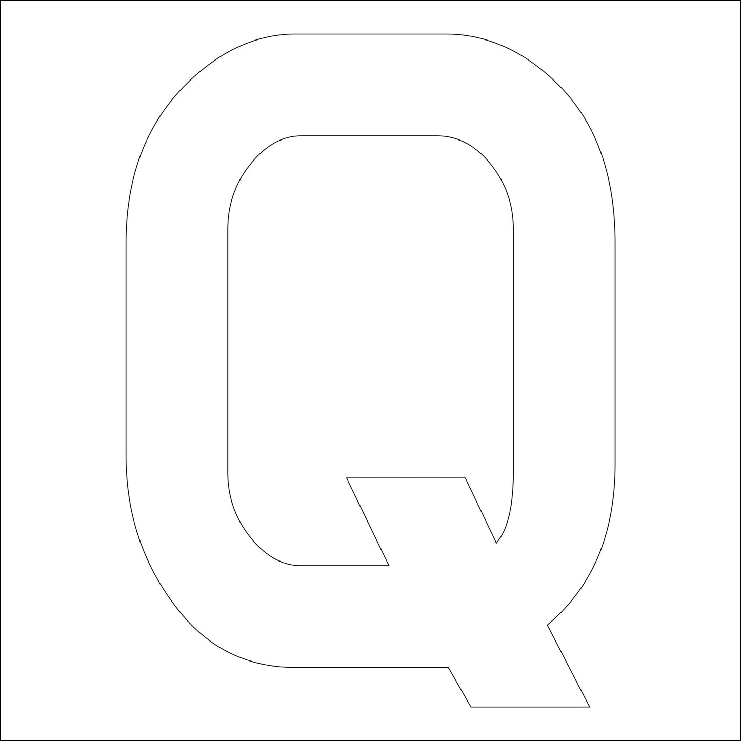 カッティングステッカー 英字Q 文字高100mm 白