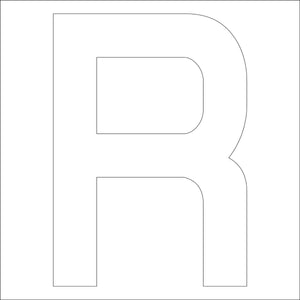カッティングステッカー 英字R 文字高100mm 白