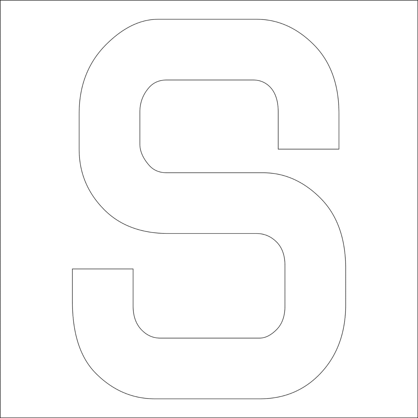 カッティングステッカー 英字S 文字高100mm 白