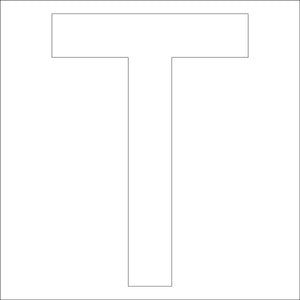 カッティングステッカー 英字T 文字高100mm 白