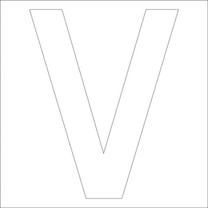 カッティングステッカー 英字V 文字高100mm 白