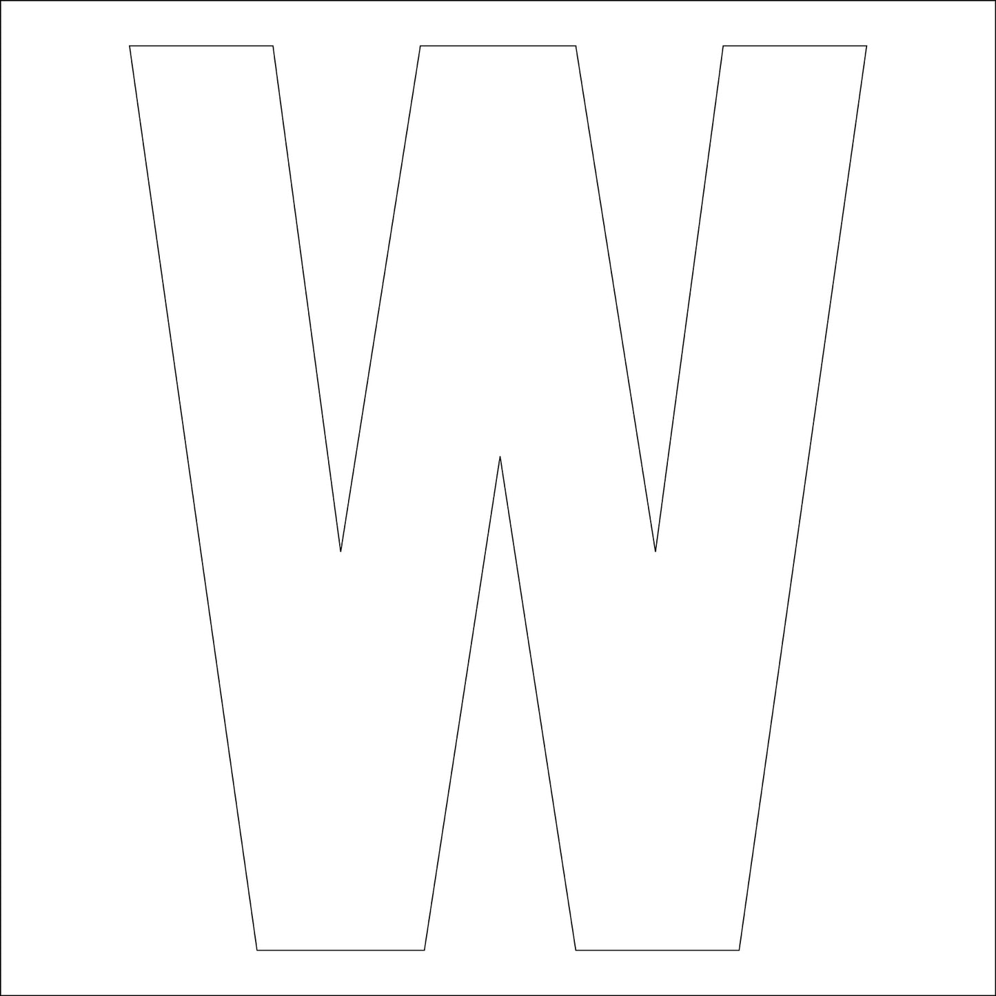 カッティングステッカー 英字W 文字高100mm 白