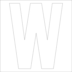 カッティングステッカー 英字W 文字高100mm 白