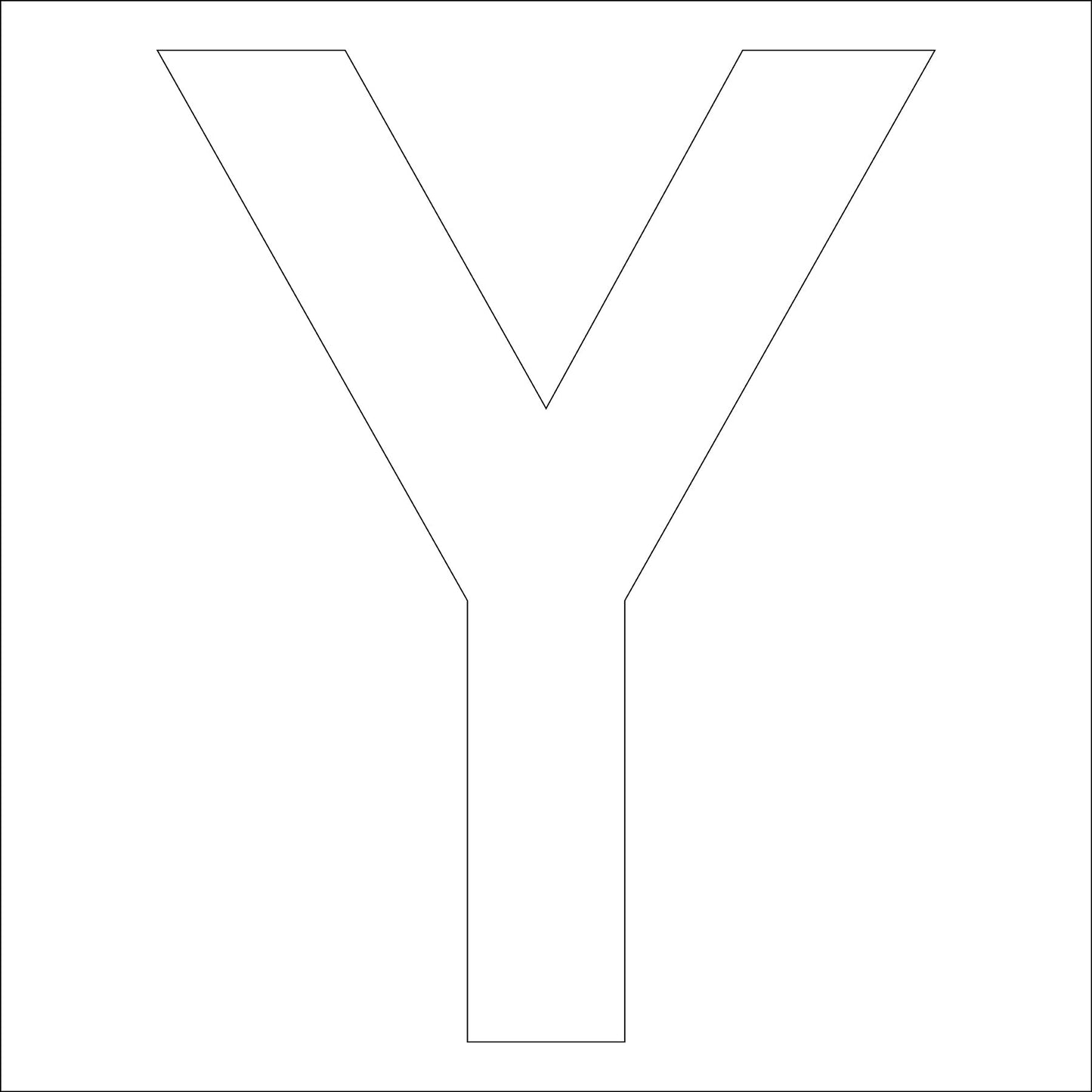 カッティングステッカー 英字Y 文字高100mm 白