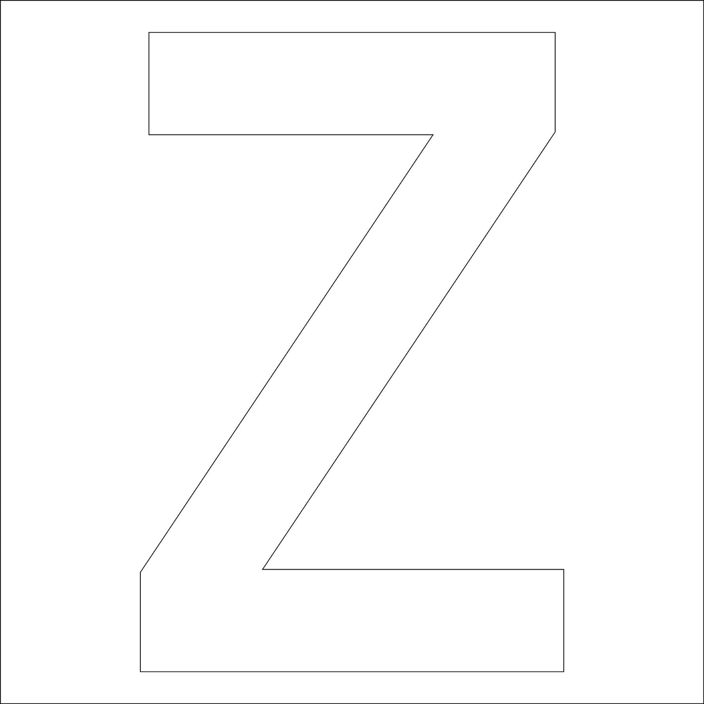 カッティングステッカー 英字Z 文字高100mm 白
