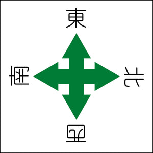 クレーン標識 600角 天井取付タイプ 東西南北