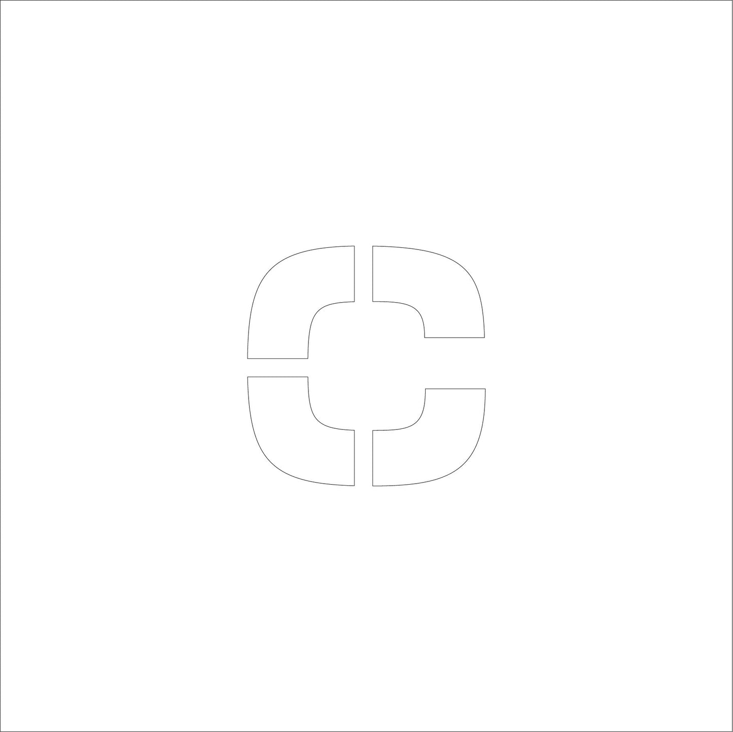 吹付けプレート ステンシル H50 アルファベット c