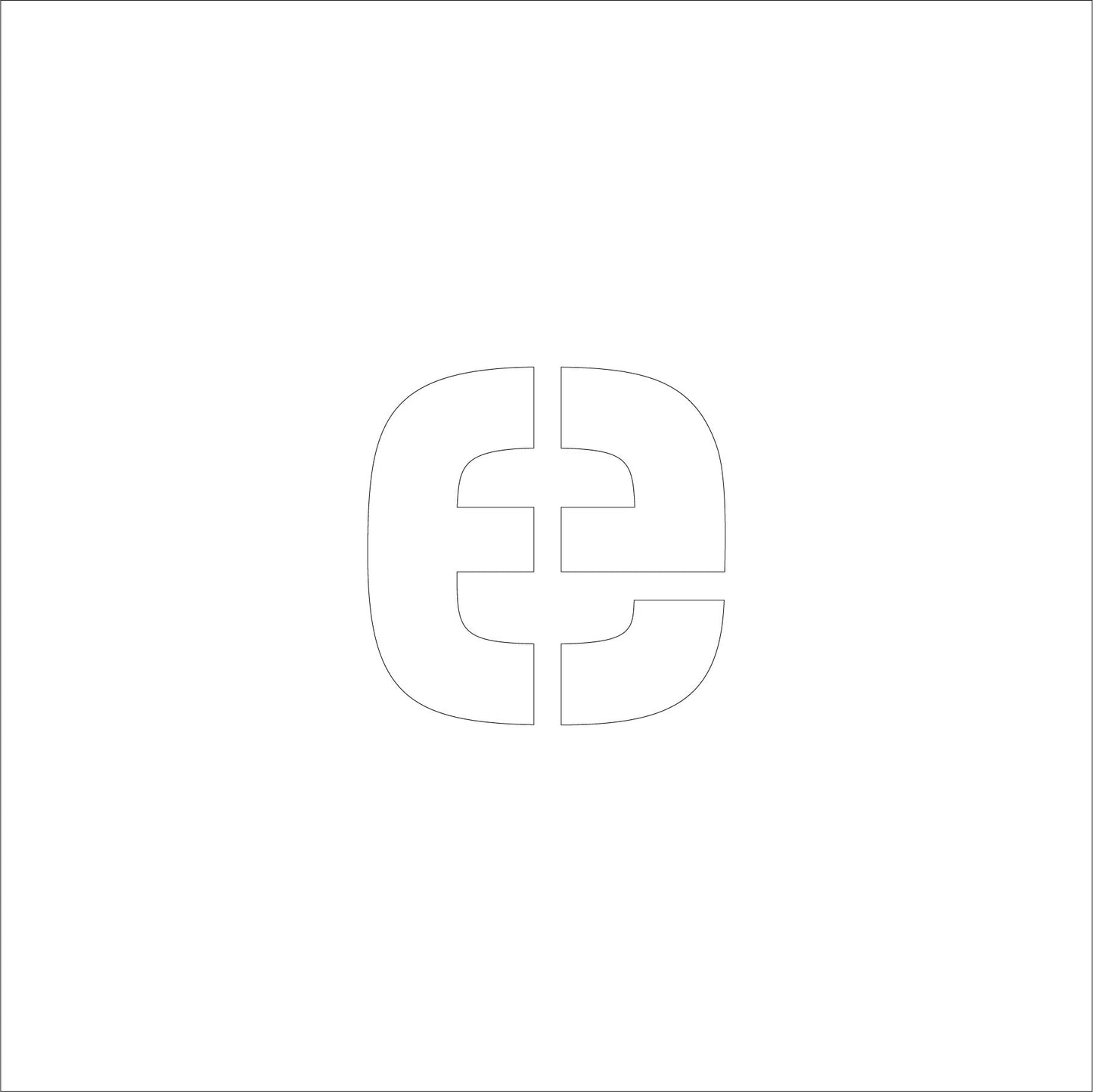 吹付けプレート ステンシル H50 アルファベット e