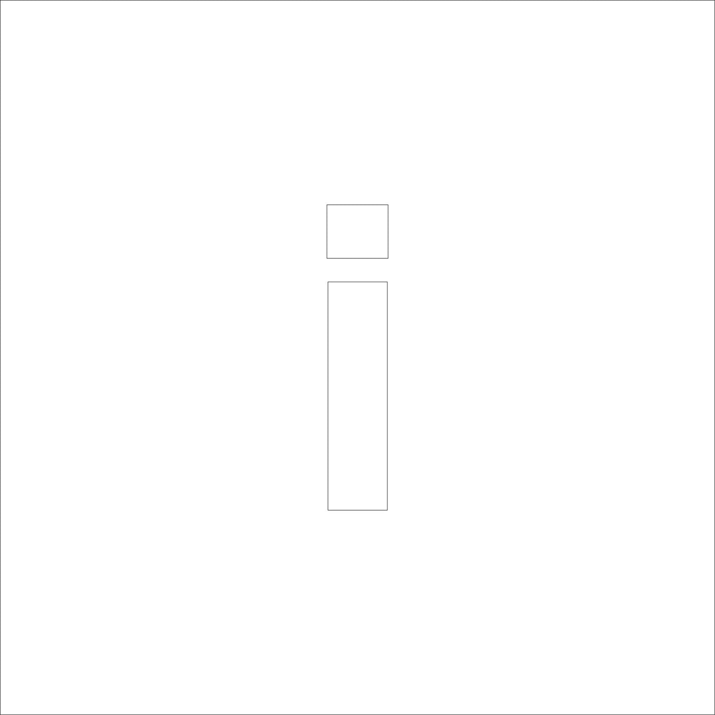 吹付けプレート ステンシル H50 アルファベット i