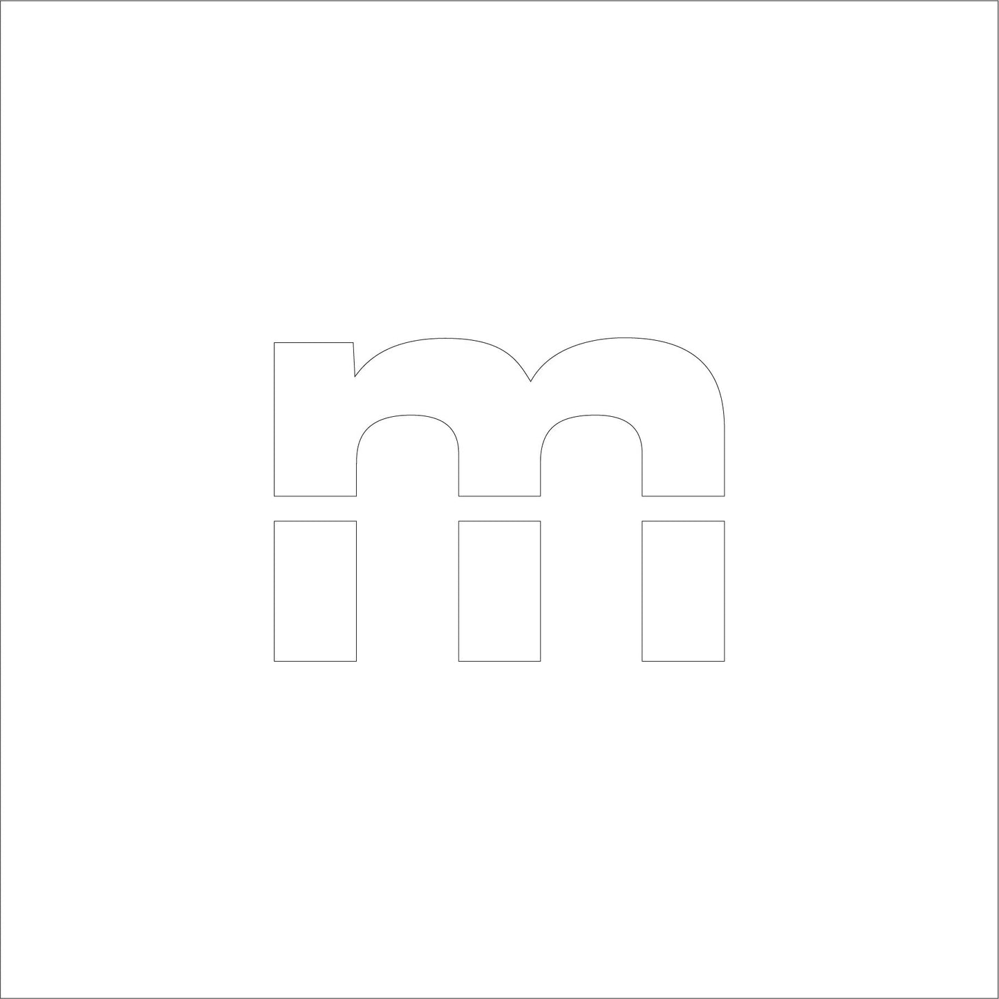 吹付けプレート ステンシル H50 アルファベット m