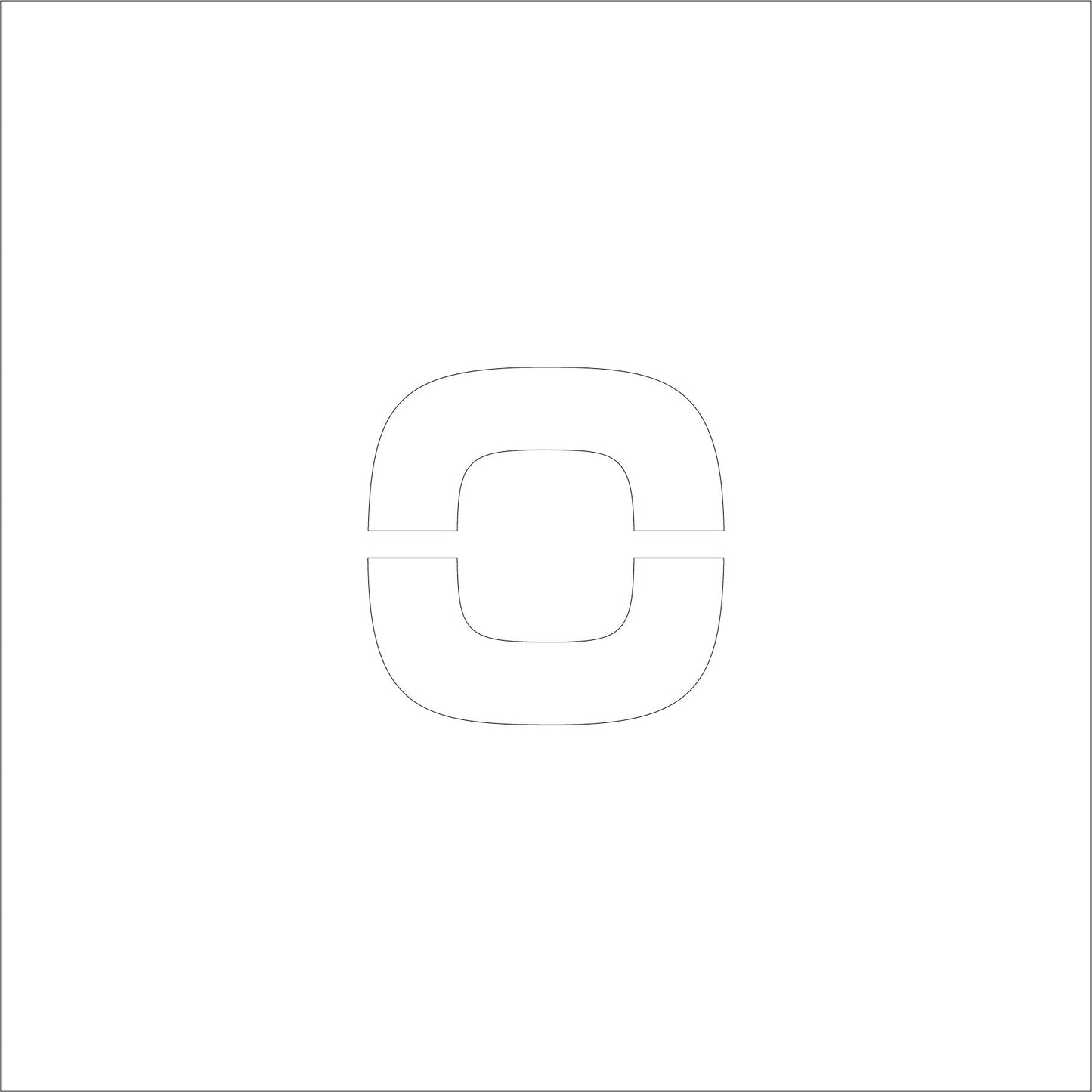 吹付けプレート ステンシル H50 アルファベット o