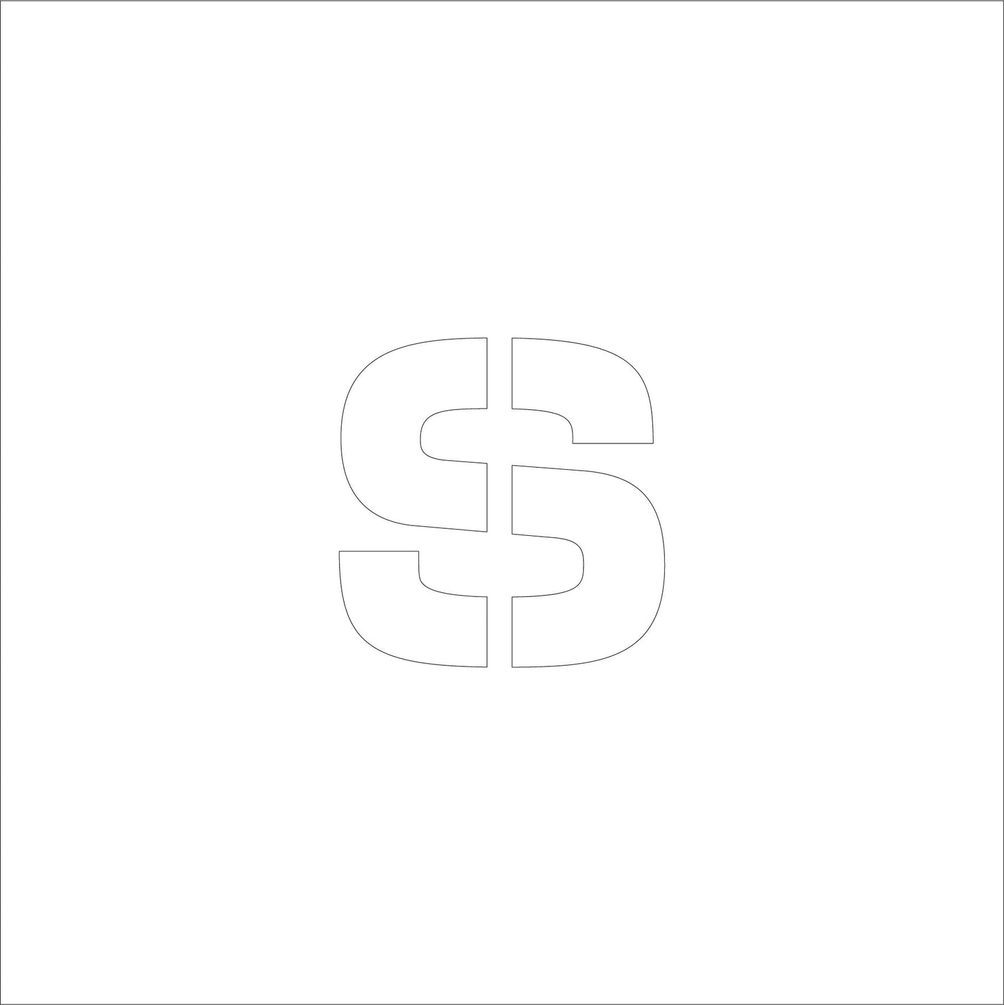 吹付けプレート ステンシル H50 アルファベット s