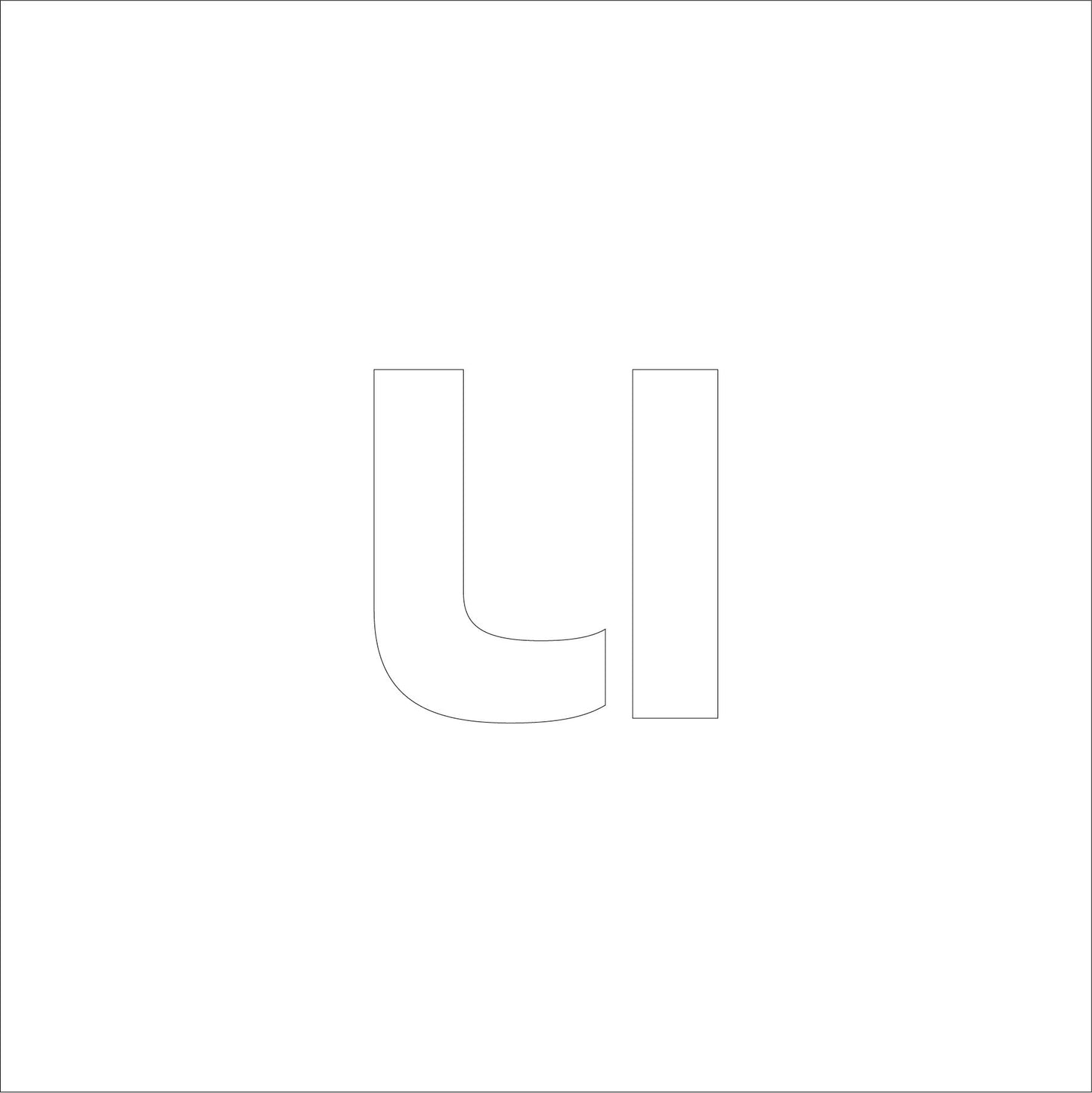 吹付けプレート ステンシル H50 アルファベット u