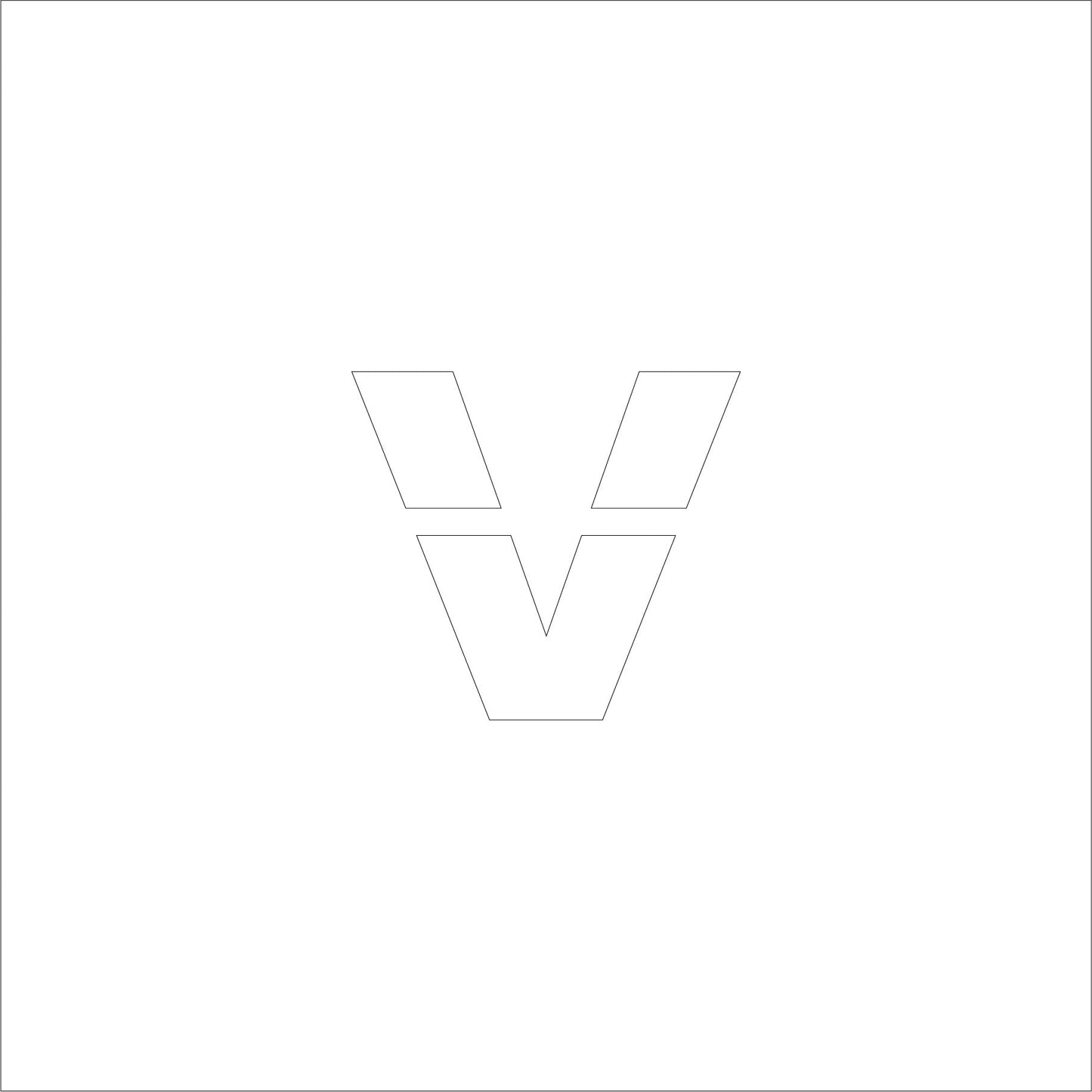 吹付けプレート ステンシル H50 アルファベット v