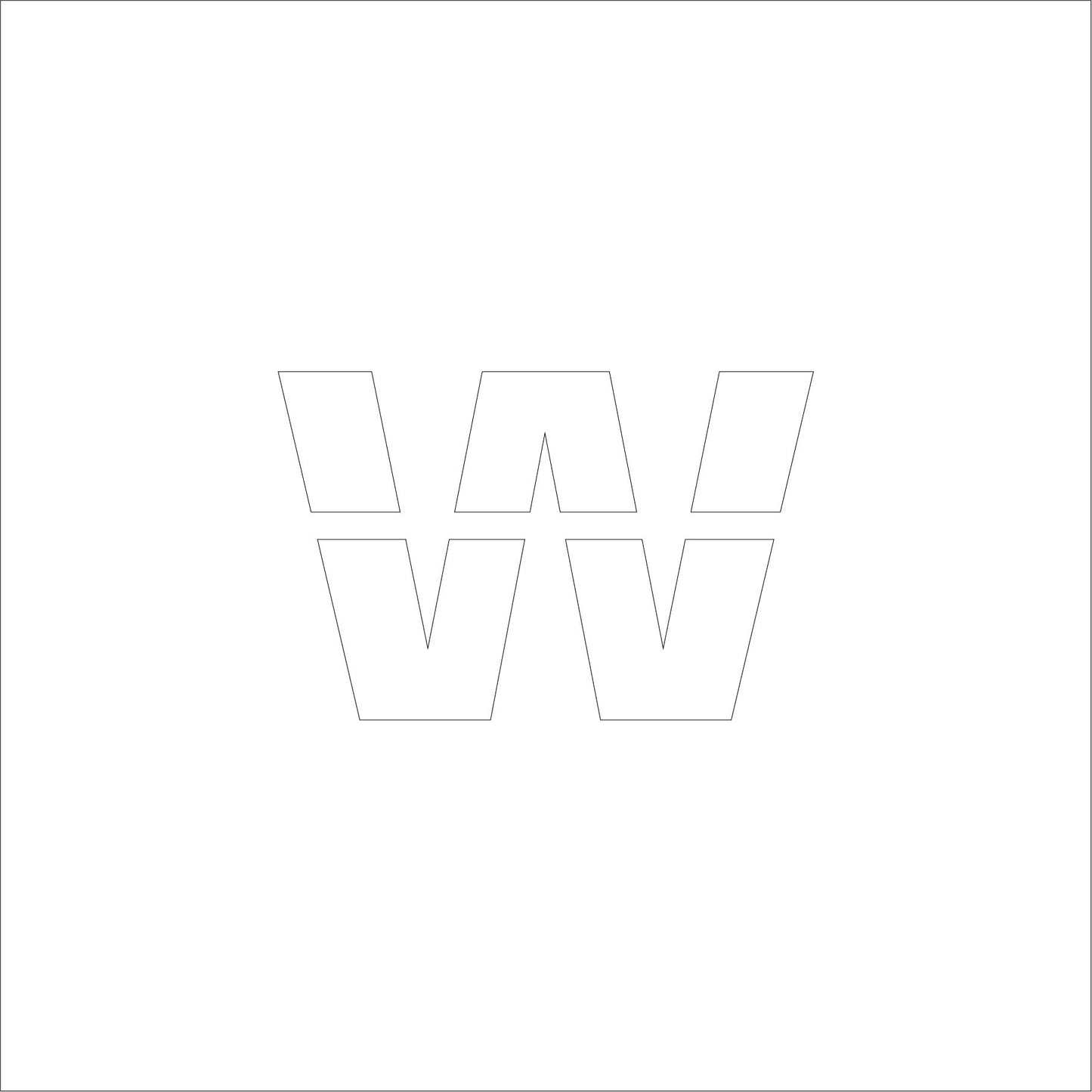 吹付けプレート ステンシル H50 アルファベット w