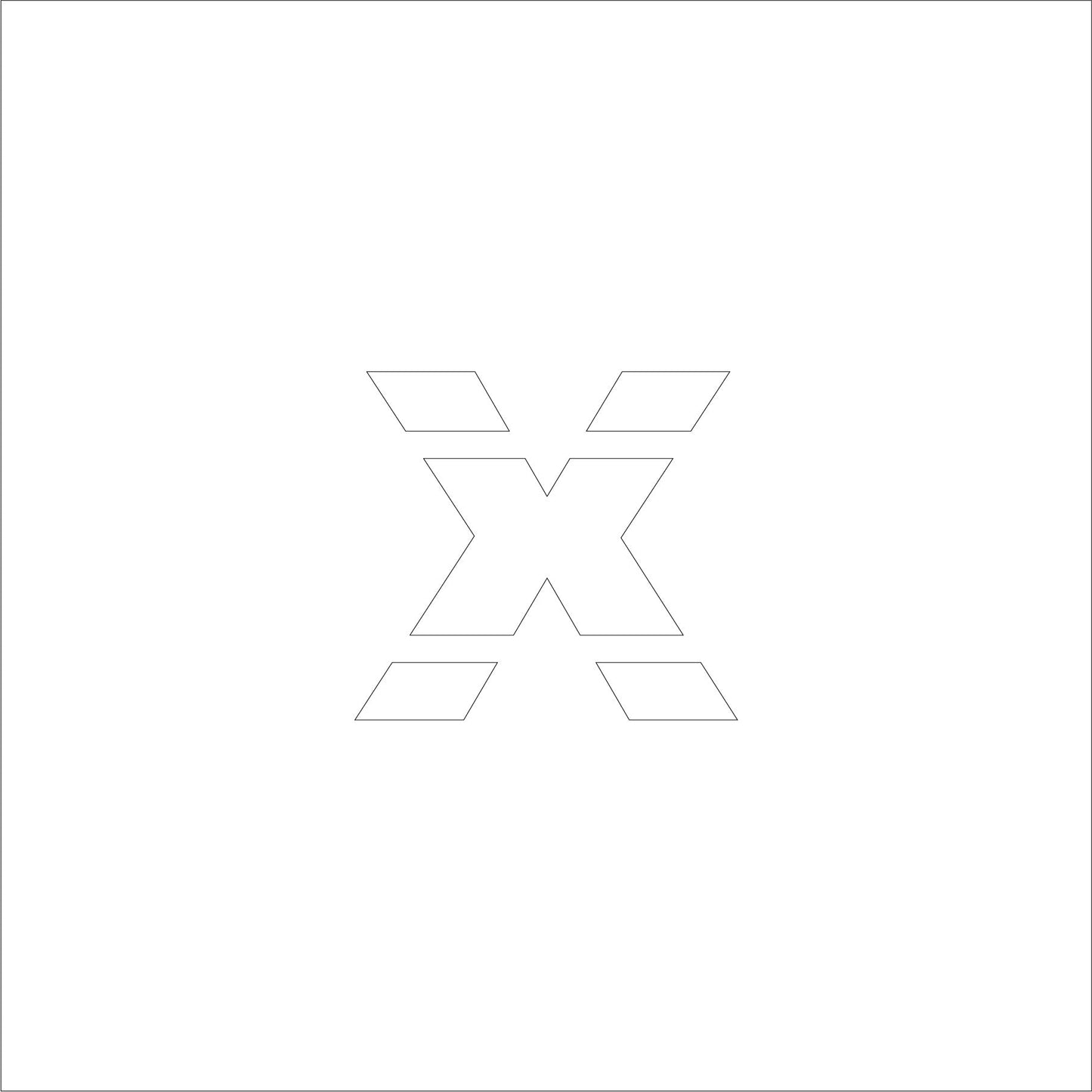 吹付けプレート ステンシル H50 アルファベット x