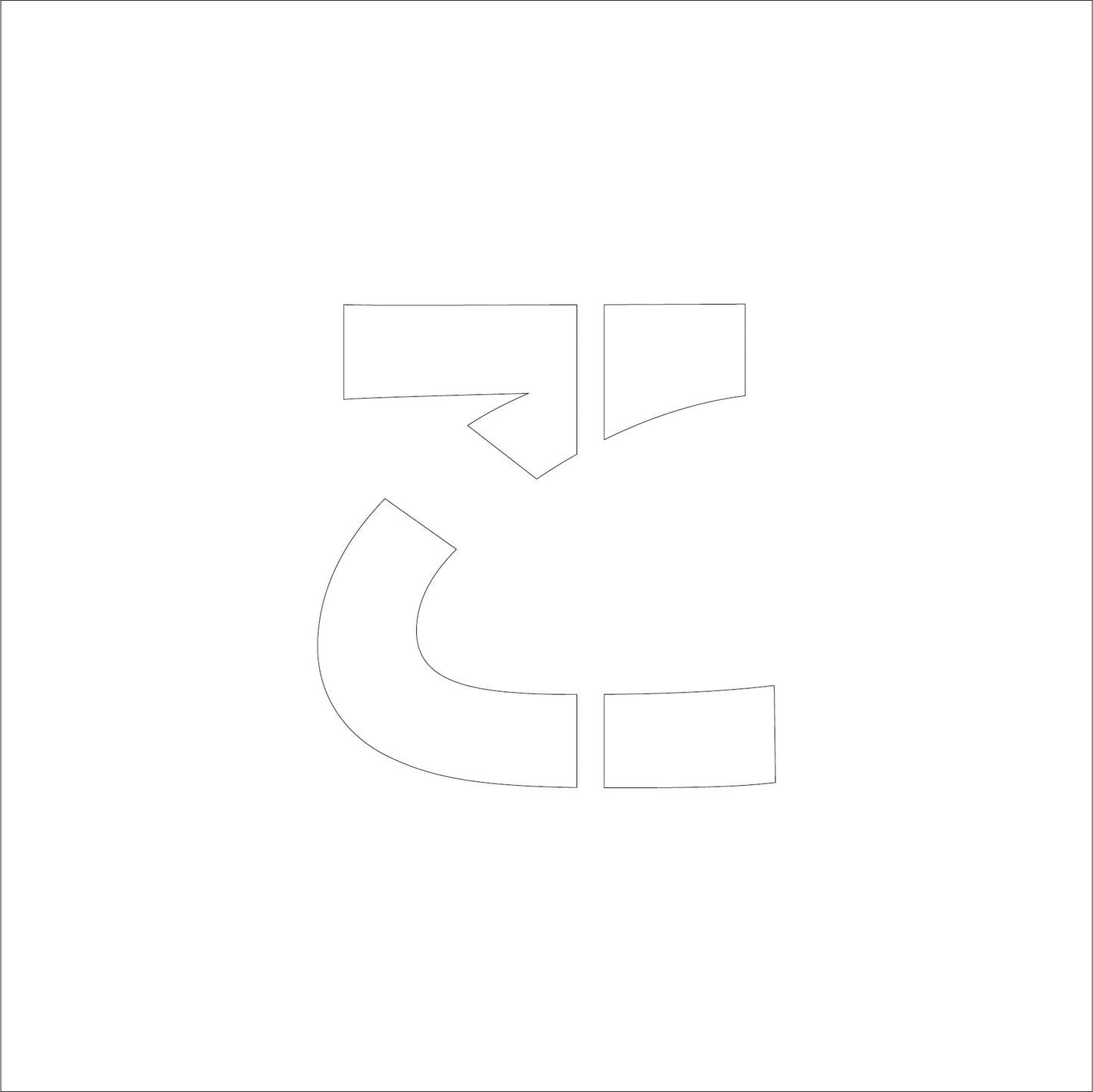 吹付けプレート ステンシル H100 ひらがな こ