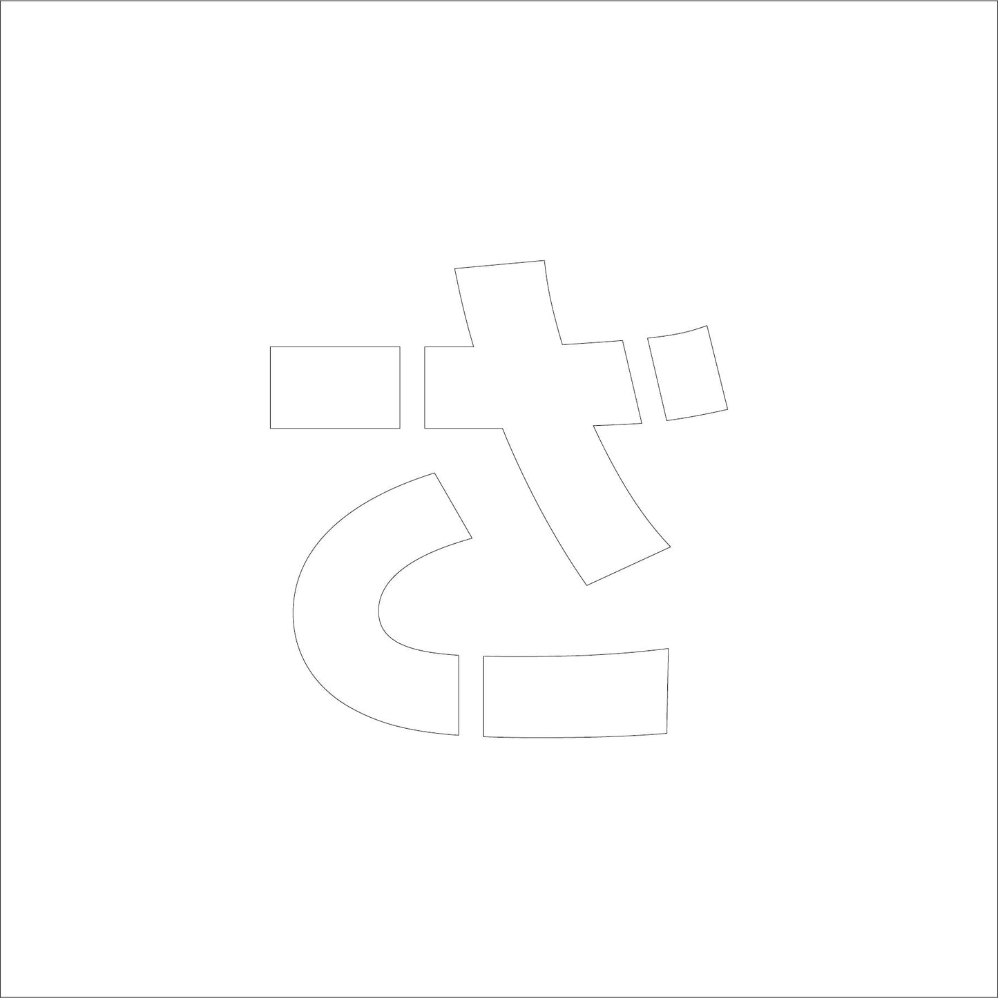 吹付けプレート ステンシル H100 ひらがな さ